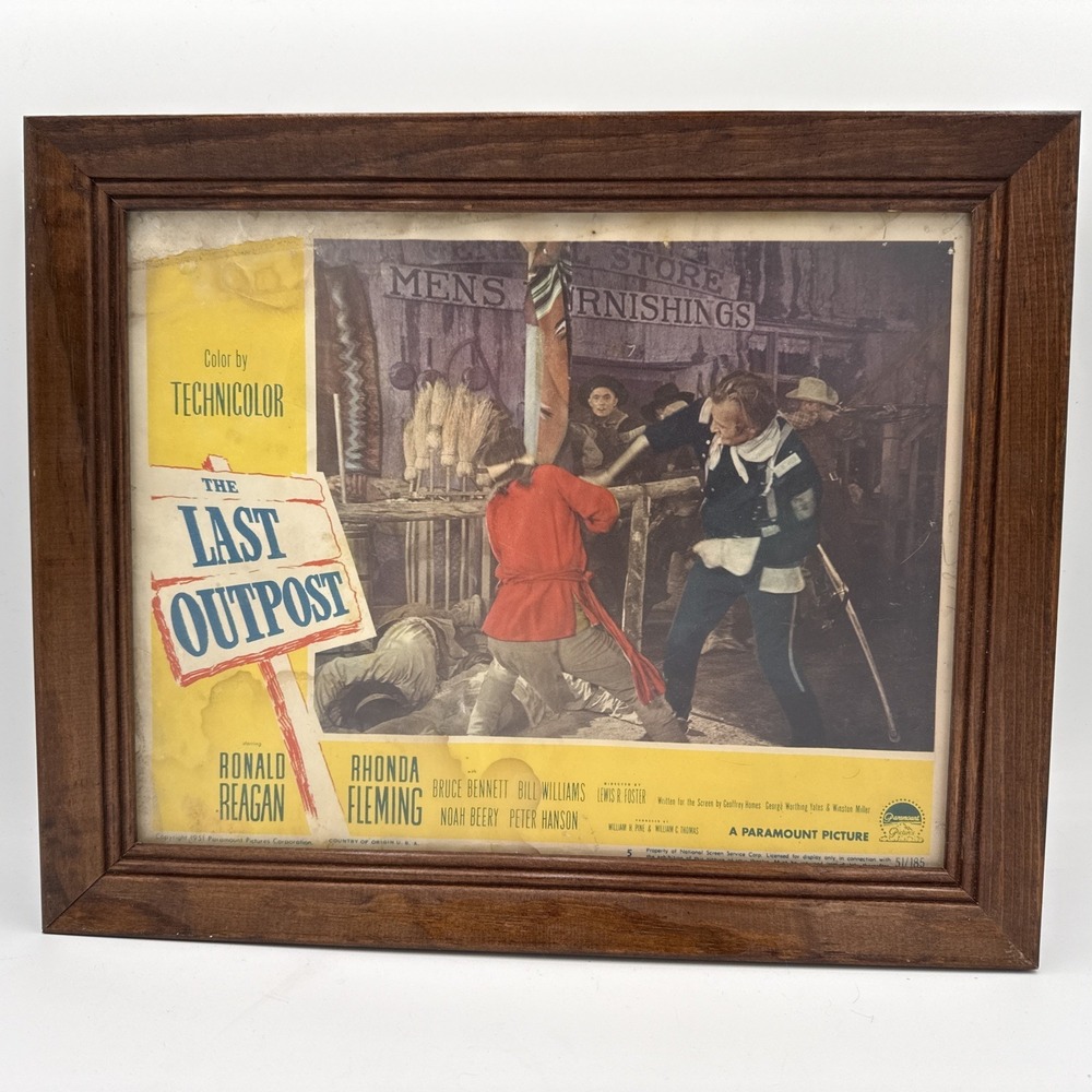 Vtg 1951 Lobby Card The Last Outpost Ronald Reagan Rhonda‎ Fleming